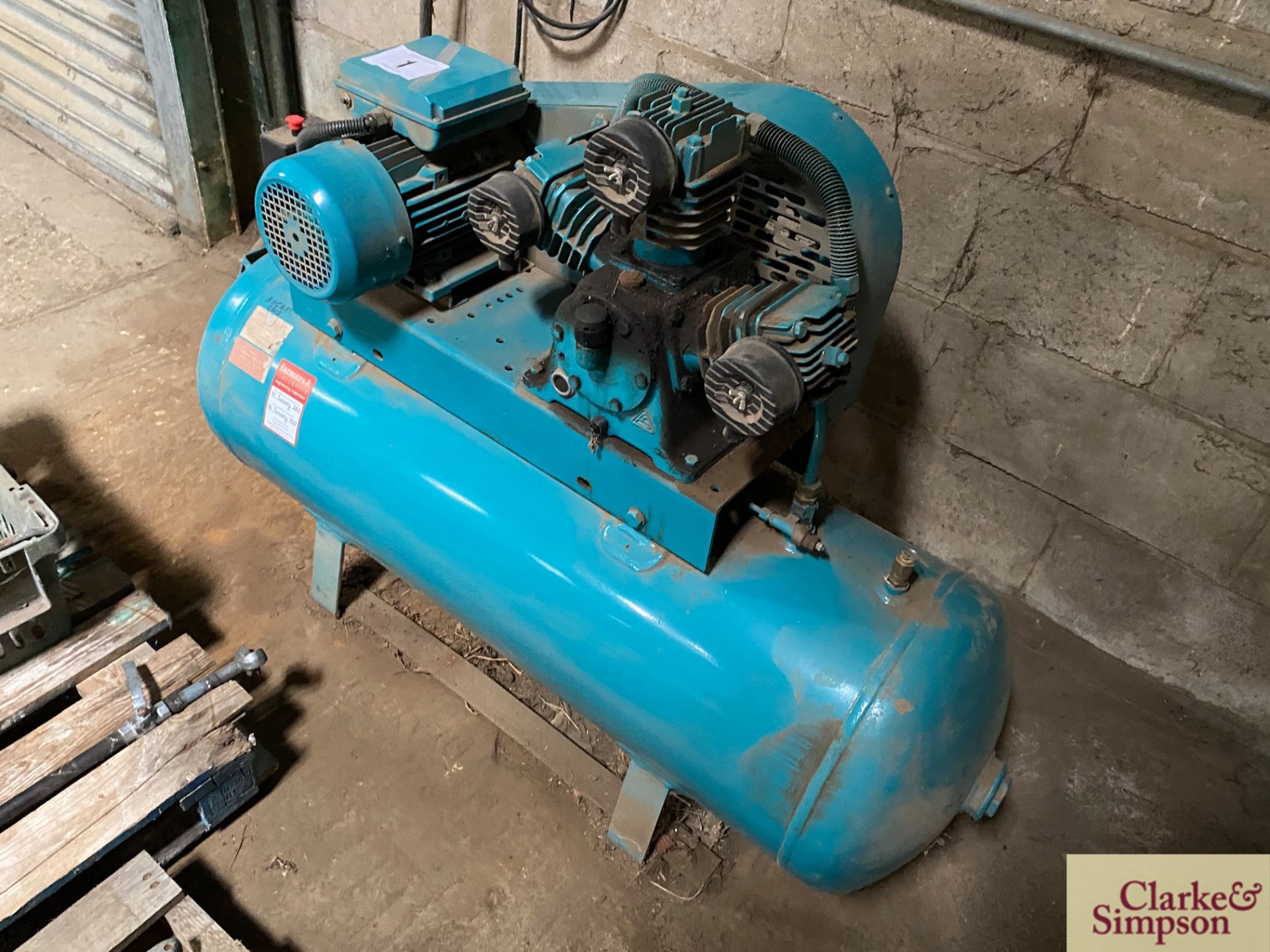 Rednal 3 phase workshop compressor. To be sold in - Image 3 of 3