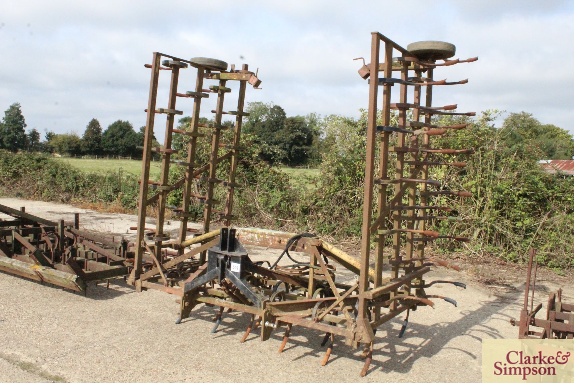 Cooper 6.5m hydraulic folding spring tine cultivator. - Image 2 of 14