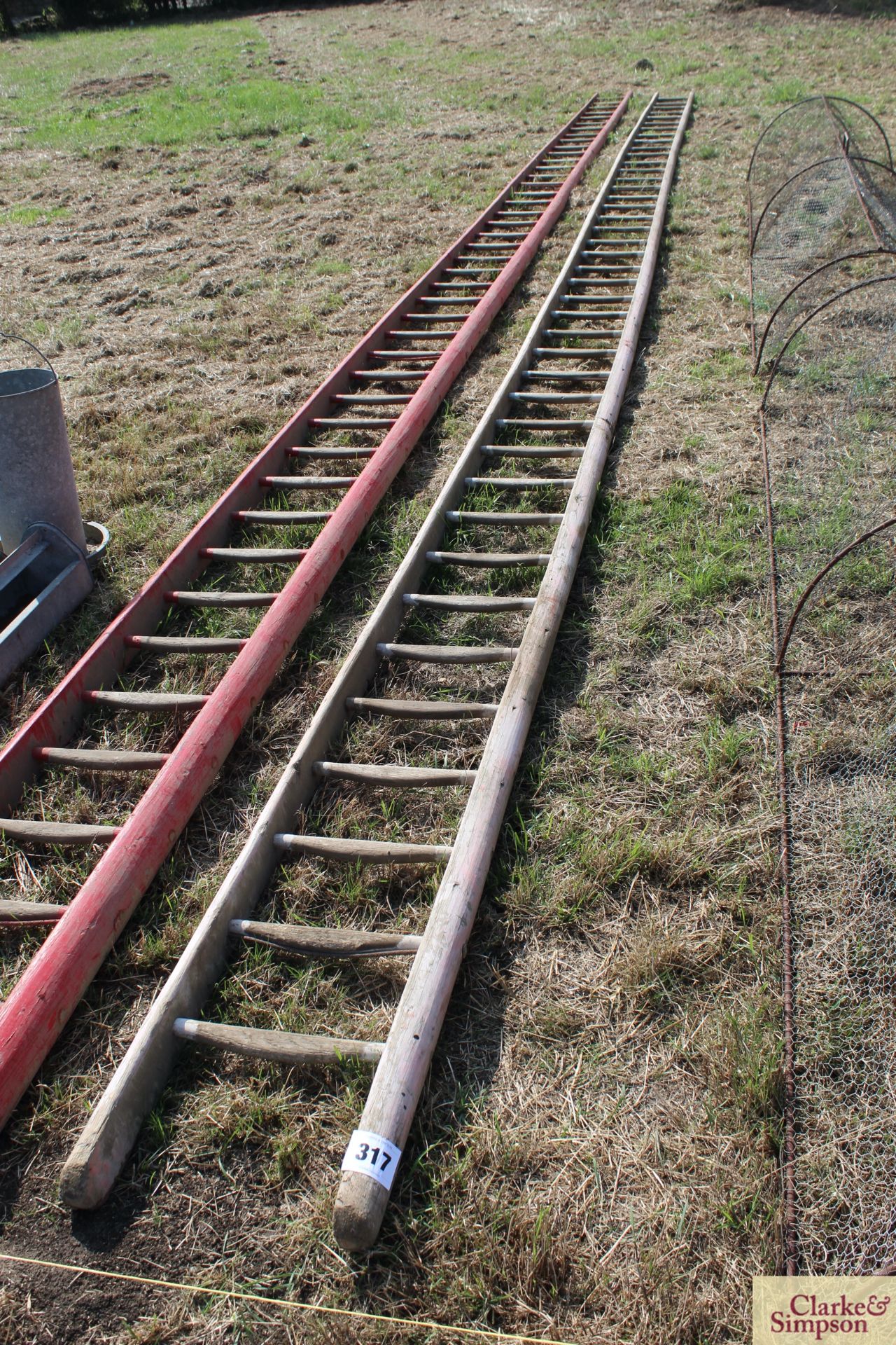 Large wooden thatchers ladder.