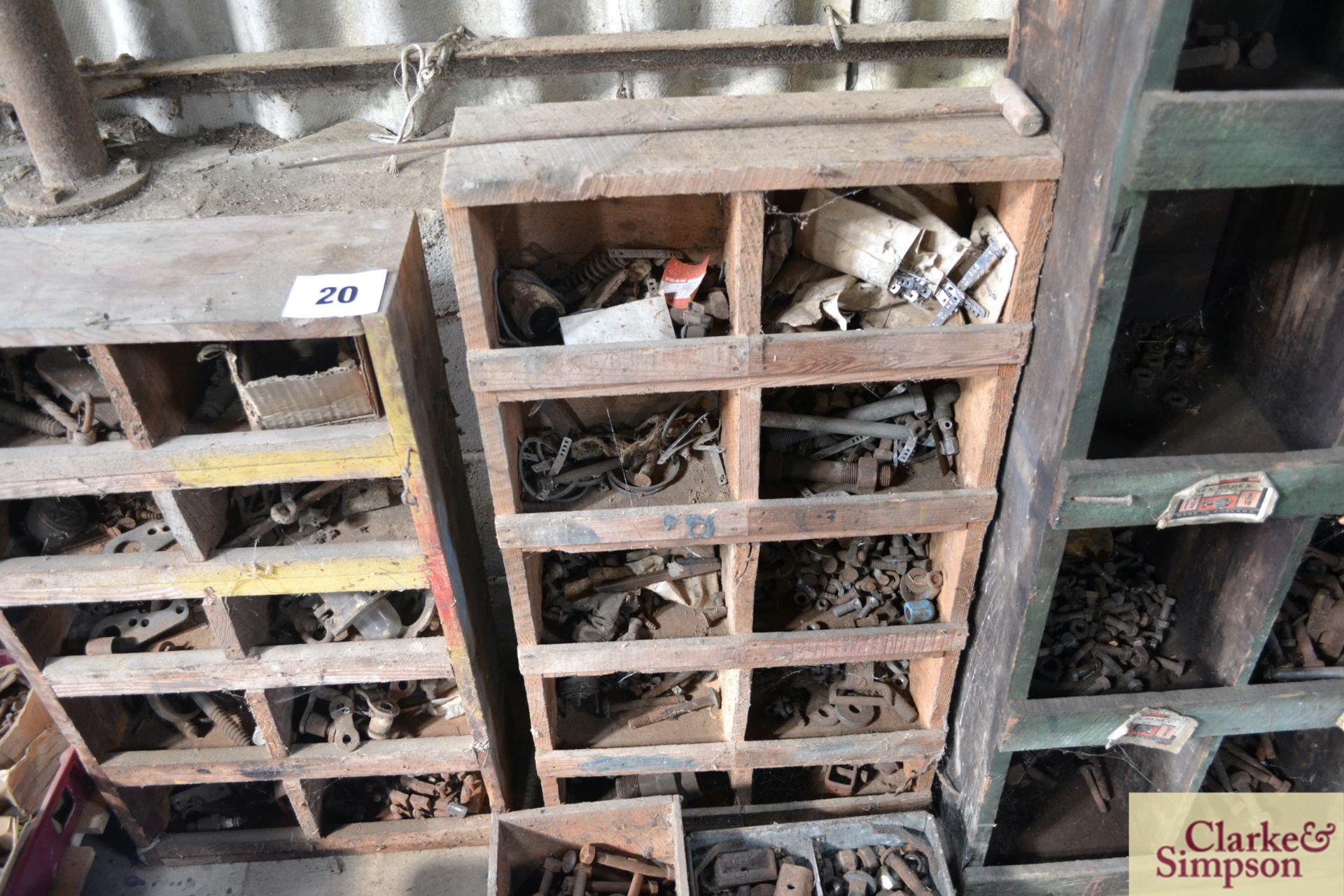 2x wooden storage units with contents of fasteners. - Image 3 of 3