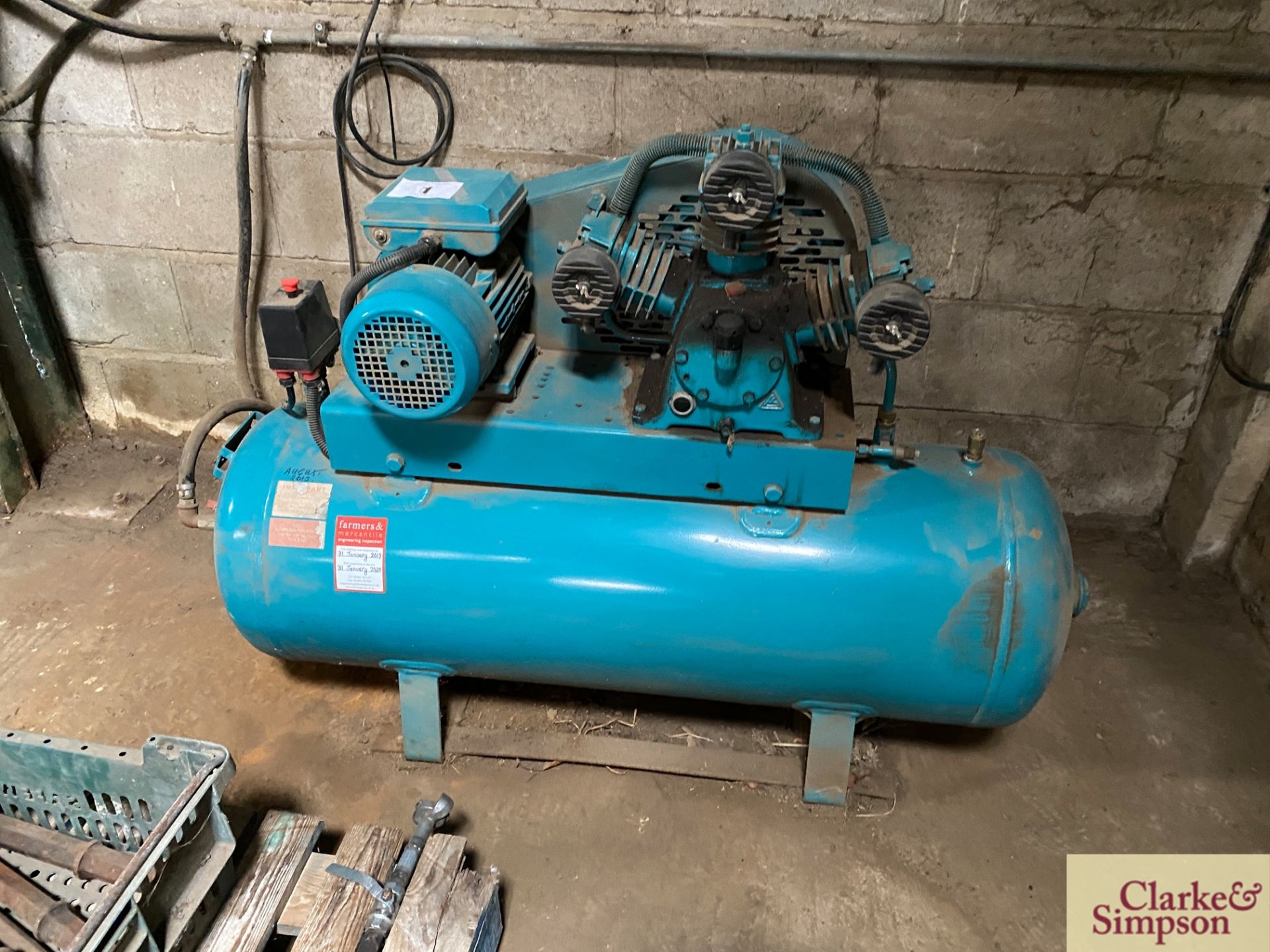 Rednal 3 phase workshop compressor. To be sold in - Image 2 of 3