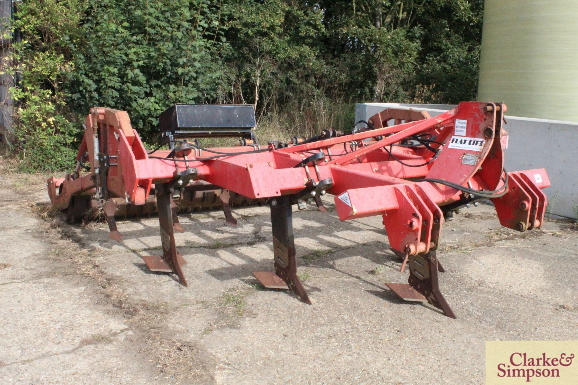 Spaldings Flat Lift FL5 five leg subsoiler. With swivel legs, six sprung loaded winged tines and