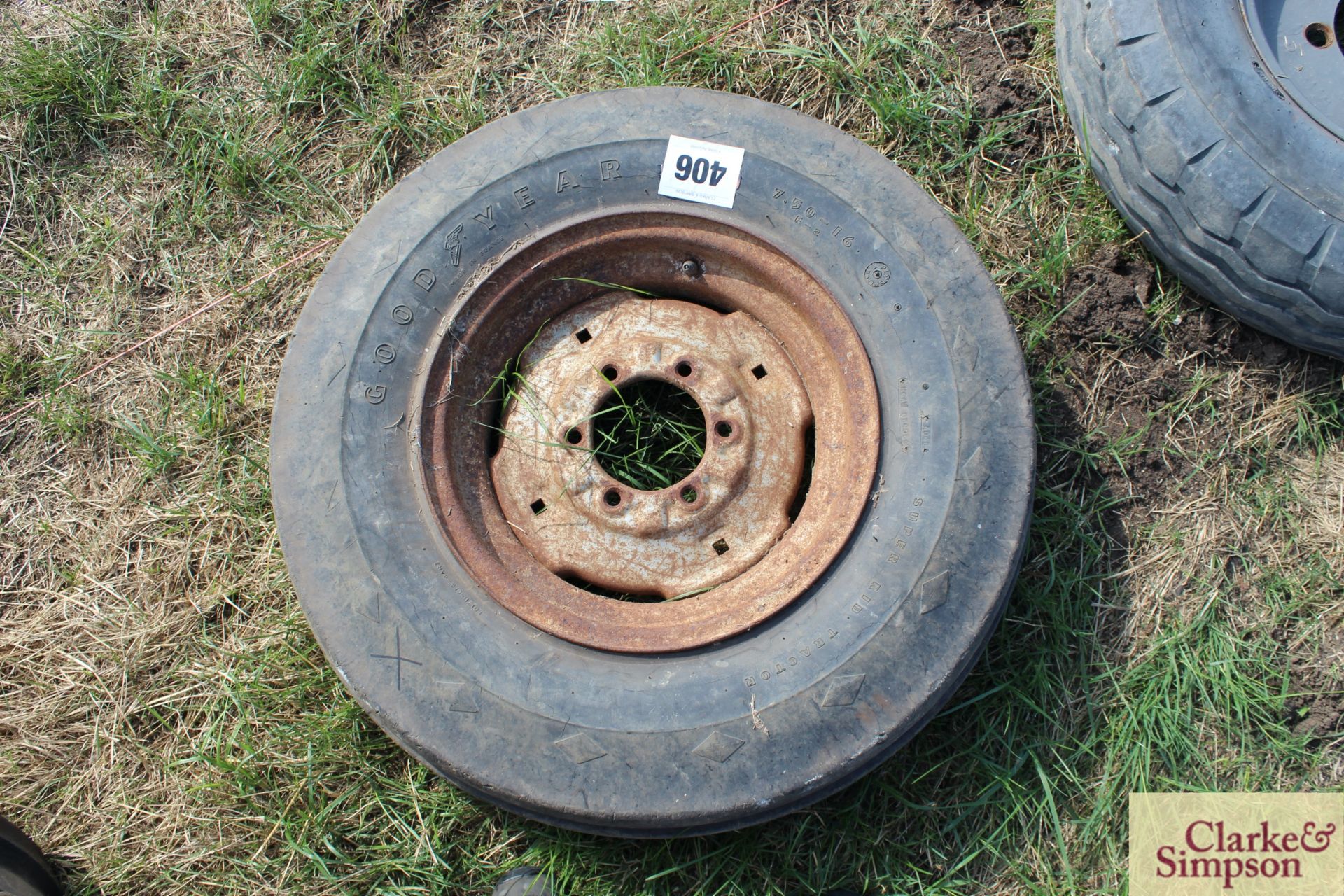 7.50-16 Ferguson front wheel and tyre. - Image 3 of 3