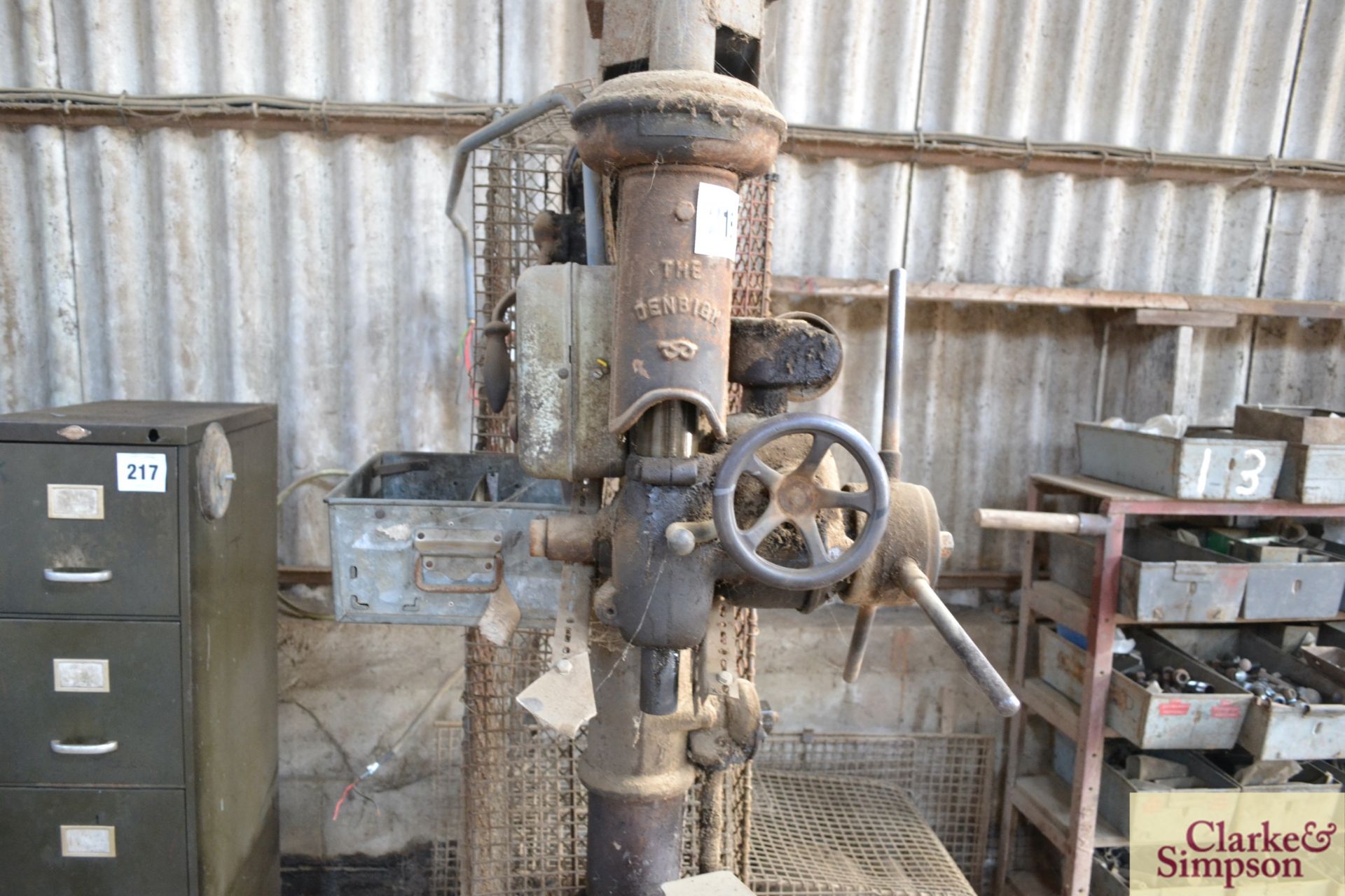 Denbigh pillar drill. To be sold in situ and removed at purchaser's expense. - Image 6 of 7