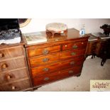 A 19th century mahogany chest fitted with two shor