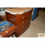 A 19th century mahogany bow front chest fitted wit