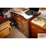 A 19th century mahogany chest fitted with two shor