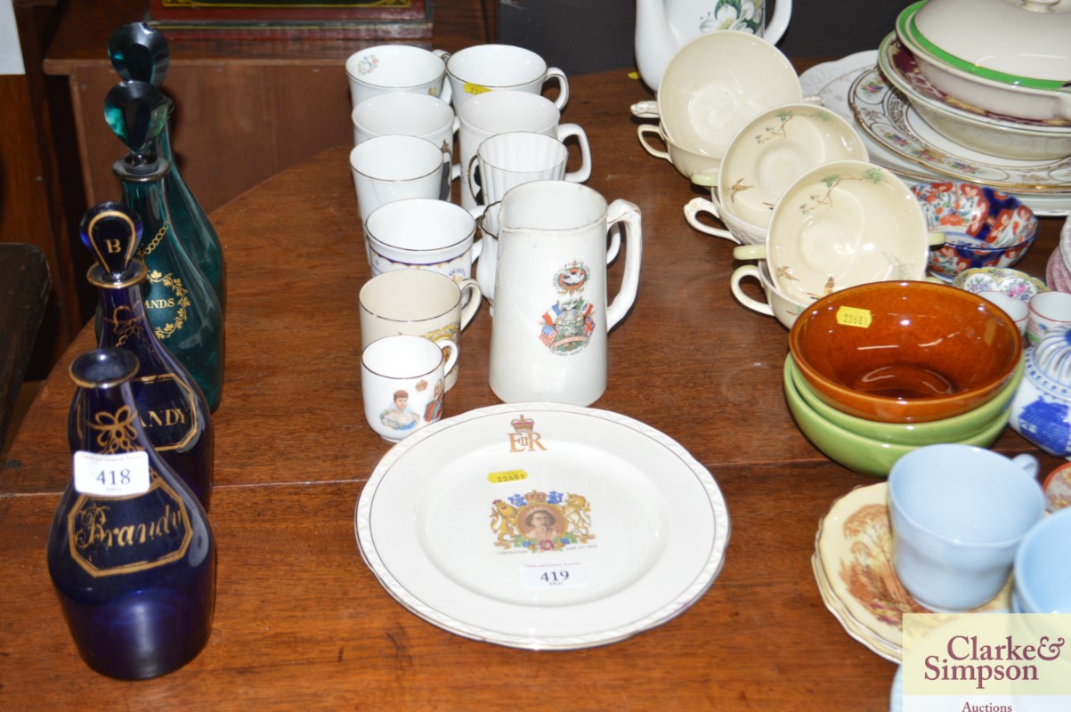 A quantity of commemorative ware