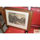 A pair of oak framed country scenes "A Cloudy Morn
