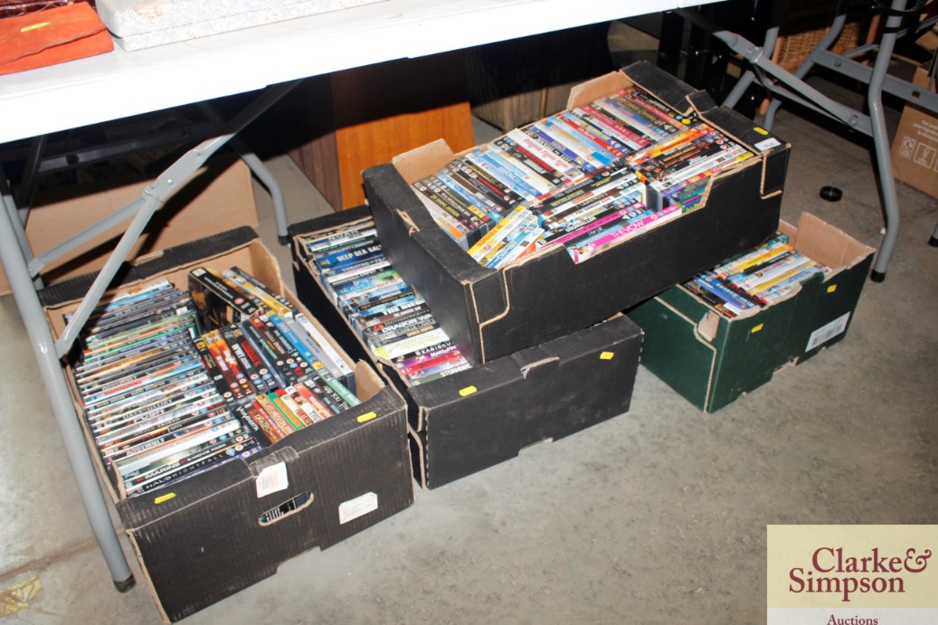 Four boxes of miscellaneous DVDs