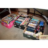 Three boxes of miscellaneous DVDs etc