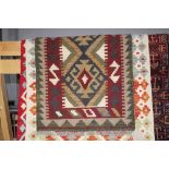 An approx 2'10" x 2' Maimana Kelim rug