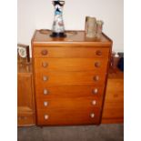 A teak G-plan design chest, fitted six drawers, 76