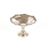 A small silver bon bon dish having shaped foliate