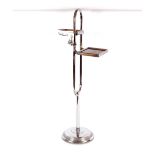 An Art Deco chrome floor standing smokers companion stand