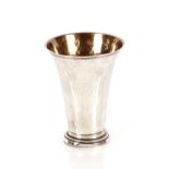 A continental silver bell shaped vase, impress mar