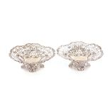 A pair of late Victorian silver bon bon dishes, ha