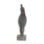 A bronzed abstract sculpture of a woman, 61.5cm hi