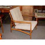 Ib Kofod Larsen for G-plan, pair of armchairs with folding back rests