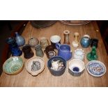 A collection of various Studio Pottery items inclu