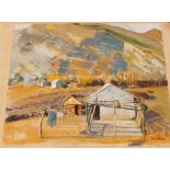 Peter Moller, Spanish country scene, oil on fabric