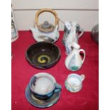 A small collection of hand painted Studio pottery,