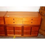 A Nathan teak double unit, comprising four drawers