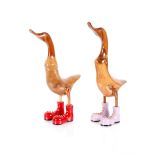 A pair of wooden duck figures, 50cm