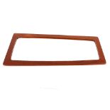 A G-plan style teak framed wall mirror, 77cm x 39c