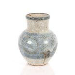 Vera Tallow, pottery baluster blue glazed vase, 16