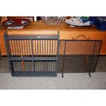 A retro painted plate rack; and a wrought metal an