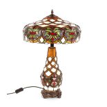 A pair of Tiffany design table lamps, 54cm high