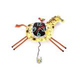 An Allen Designs "Horseplay" pendulum wall clock