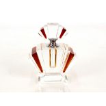 An Art Deco style glass fan shaped scent bottle, 1