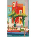 Greta Tomlinson, "The Red House, Burano Venice", oil o