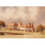 R.C.S., study of a Kent Farm with oast houses, 26c