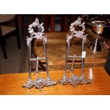 A pair of plated easel photograph stands