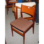 A set of four teak G-plan design dining chairs