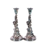 A pair of Ottaviani silver candlesticks, with prof