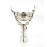 A plated stags head wine cooler, 61cm high overall