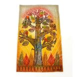 Serge Arnoux, oil on burlap "Tree of Life", signed