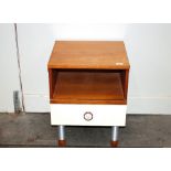 A teak bedside chest, fitted single drawer, 46cm w