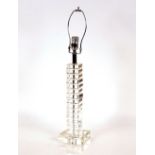 A crystal stack lamp, 64cm overall