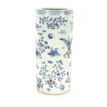 A blue and white Chinese umbrella stand, 62cm