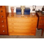 A teak G-plan design chest of four long drawers, 8