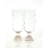 A pair of large cut glass Hurricane table lamps, 4