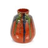 A continental brown glazed Studio pottery vase, de