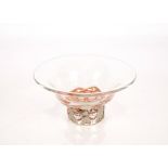 Anthony Stern, a glass pedestal bowl with pink tin