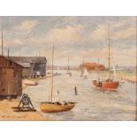 Tom Lewsey (1910-1965), study of Walberswick, signed oil on ca