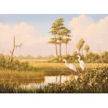 Ben W Essenburg, "White Ibis" monogrammed acrylic